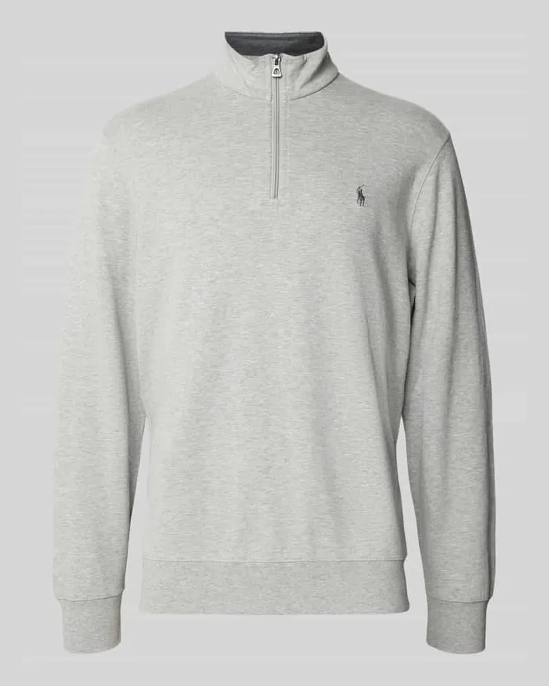 Ralph Lauren Sweatshirt mit Label-Stitching Mittelgrau