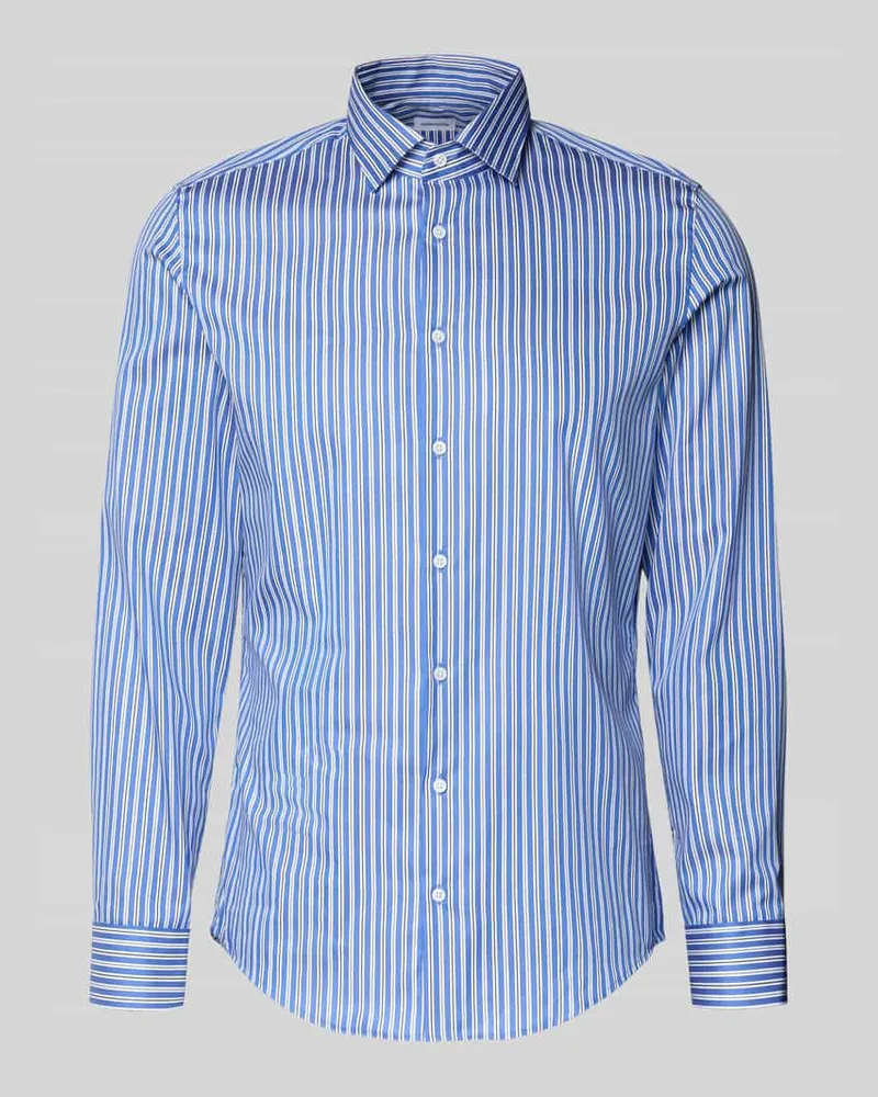 Seidensticker Slim Fit Business Hemd aus Baumwolle mit Kentkragen Royal