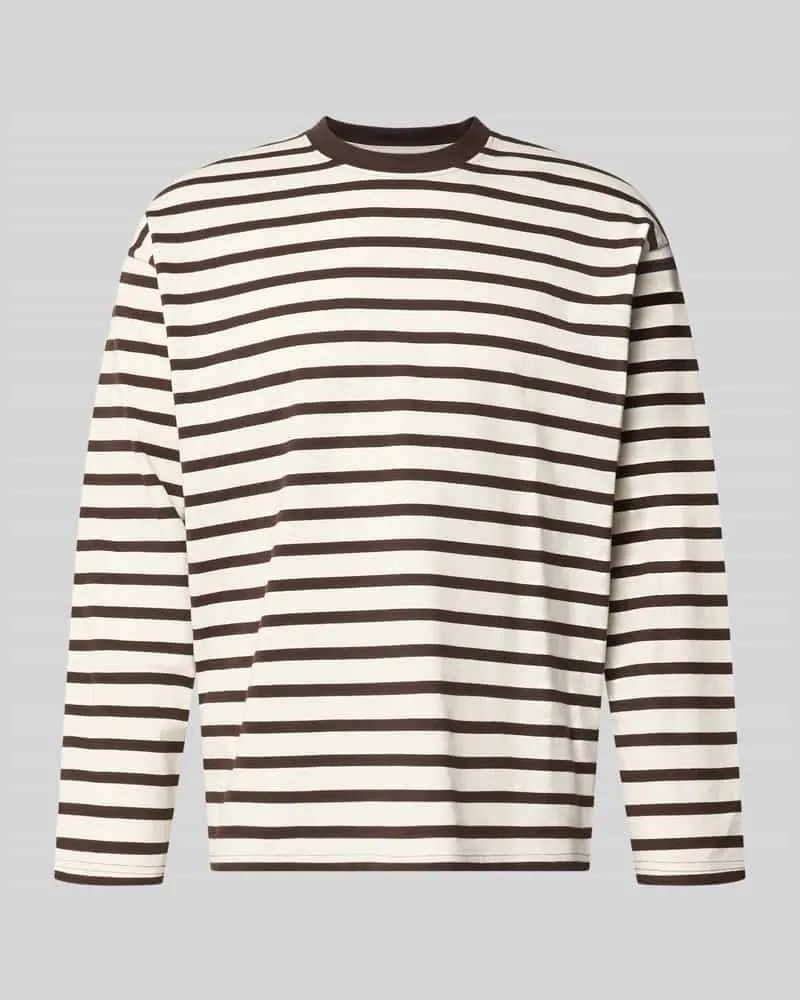 Jack & Jones Regular Fit Longsleeve aus reiner Baumwolle mit Streifenmuster Mittelbraun