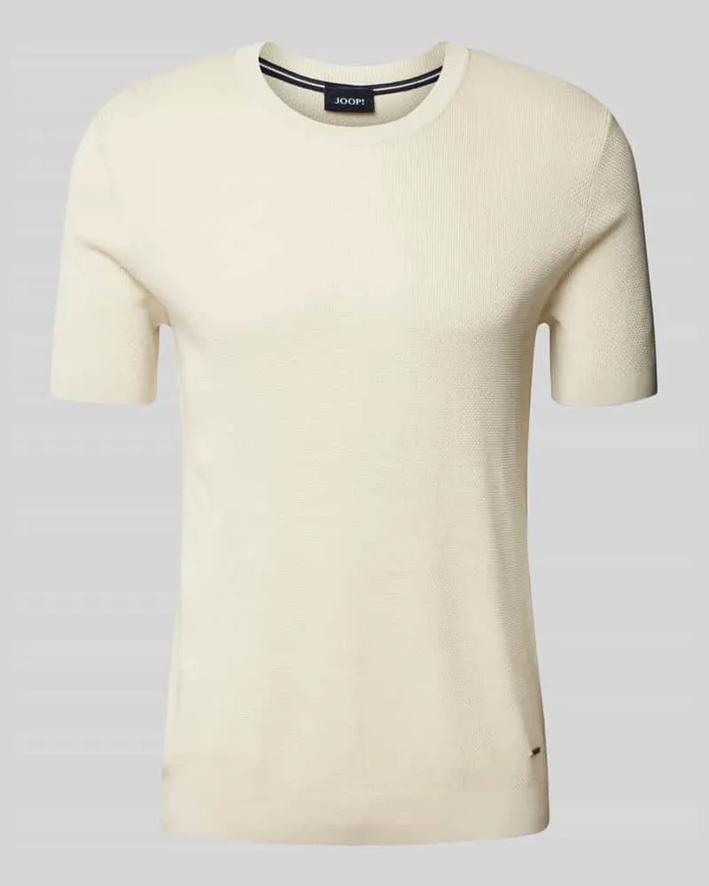 JOOP! T-Shirt in Strick-Optik Modell 'Valdro Offwhite