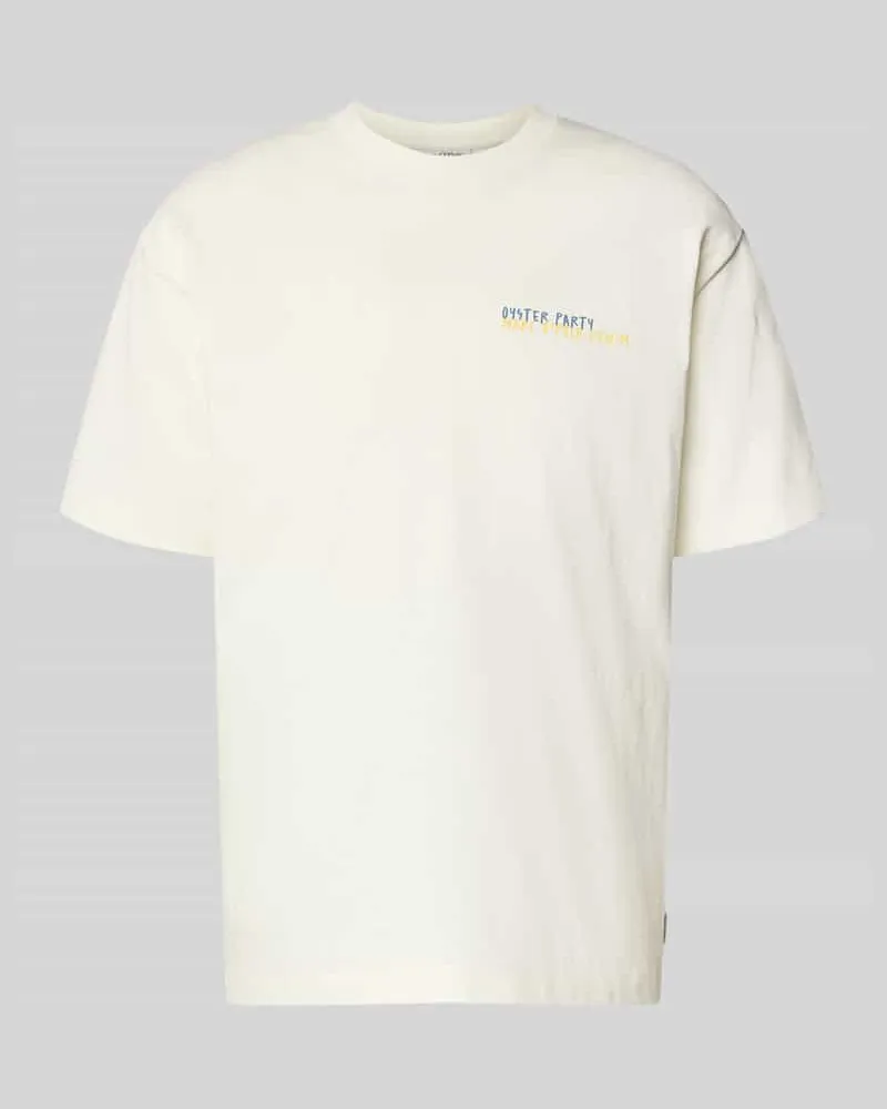 Marc O'Polo Relaxed Fit T-Shirt aus reiner Baumwolle mit Motiv-Print Weiss