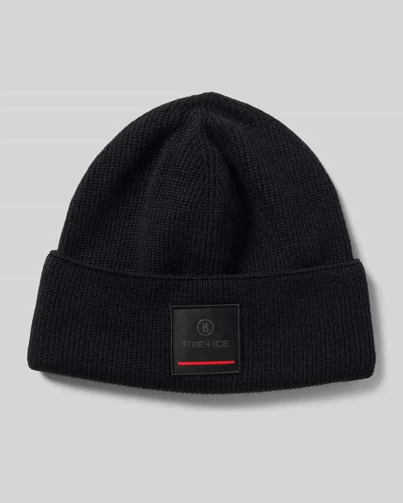 Bogner Strickmütze aus Schurwoll-Mix Modell 'TAREK Black