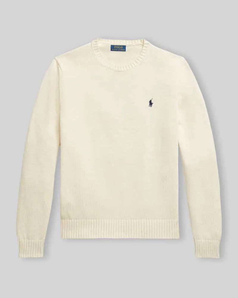 Ralph Lauren Relaxed Fit Pullover aus reiner Baumwolle Offwhite