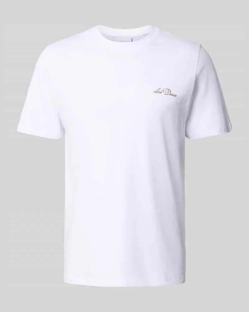 LES DEUX T-Shirt mit floralen Stitchings Modell 'Wild Flower 