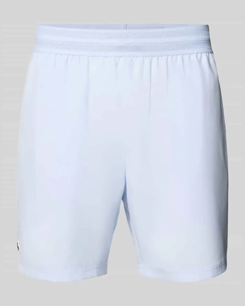 Lacoste Loose Fit Sport-Shorts mit Mesh-Bund Rauchblau
