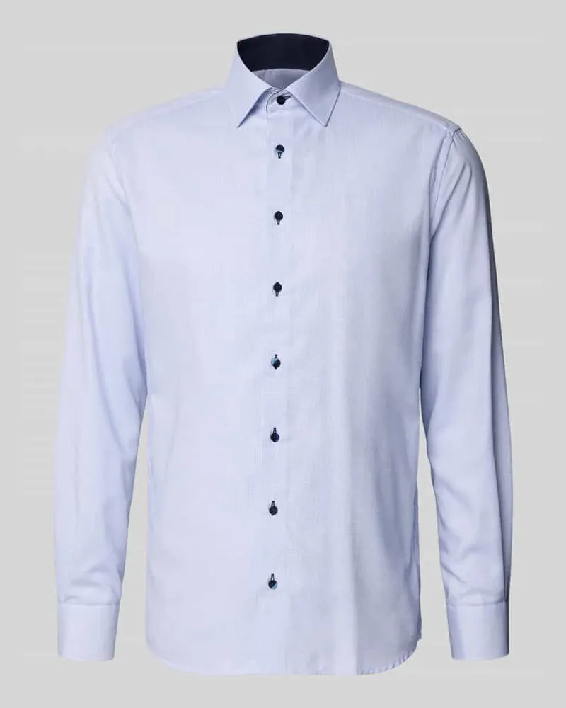 Eterna Modern Fit Business-Hemd mit Knopfleiste Bleu