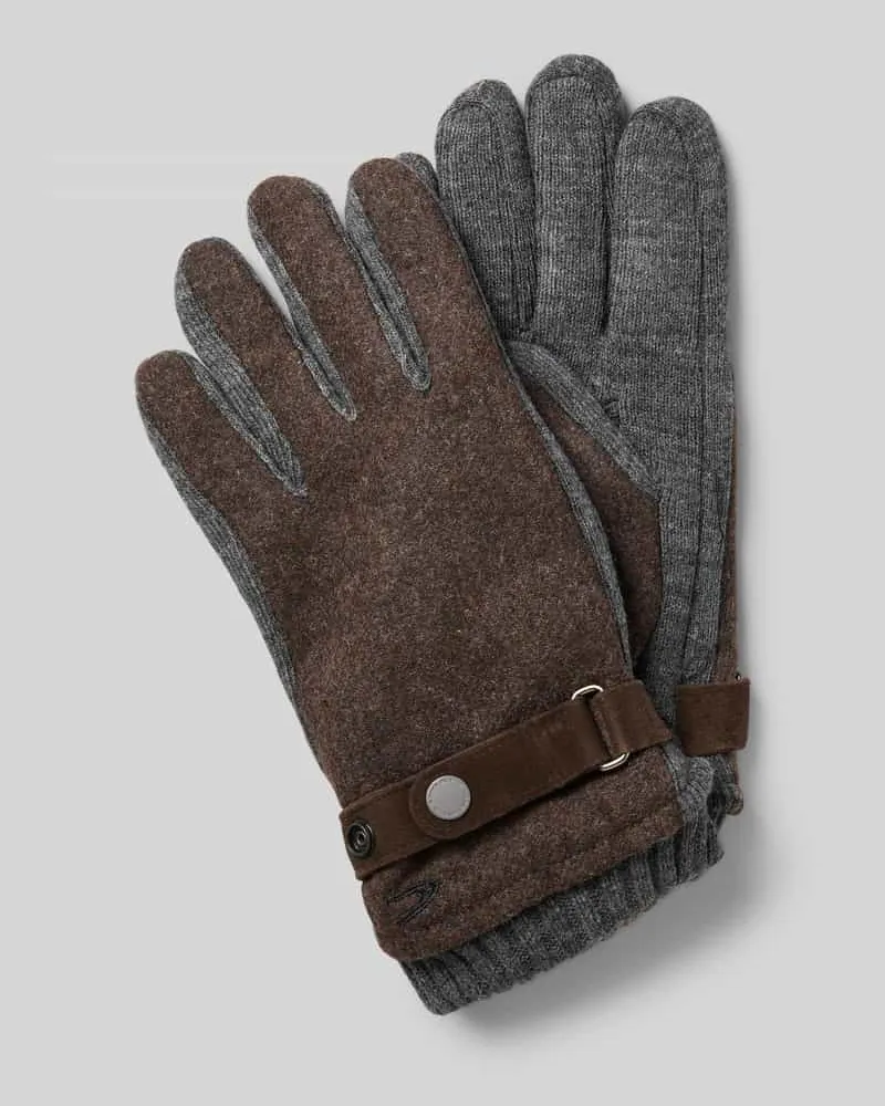 Camel Active Handschuhe mit Label-Stitching Dunkelbraun