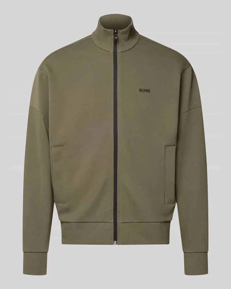 HUGO BOSS Regular Fit Sweatjacke aus Baumwoll-Mix Modell 'SW_Union Skaz Dunkelgruen