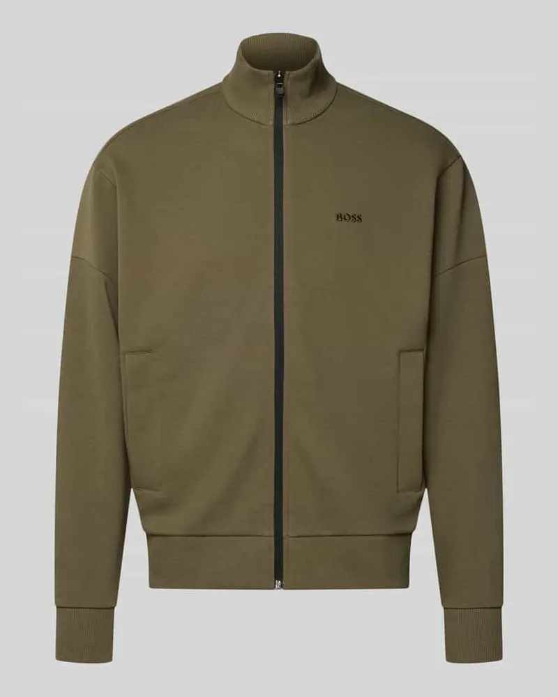HUGO BOSS Regular Fit Sweatjacke aus Baumwoll-Mix Modell 'SW_Union Skaz Dunkelgruen