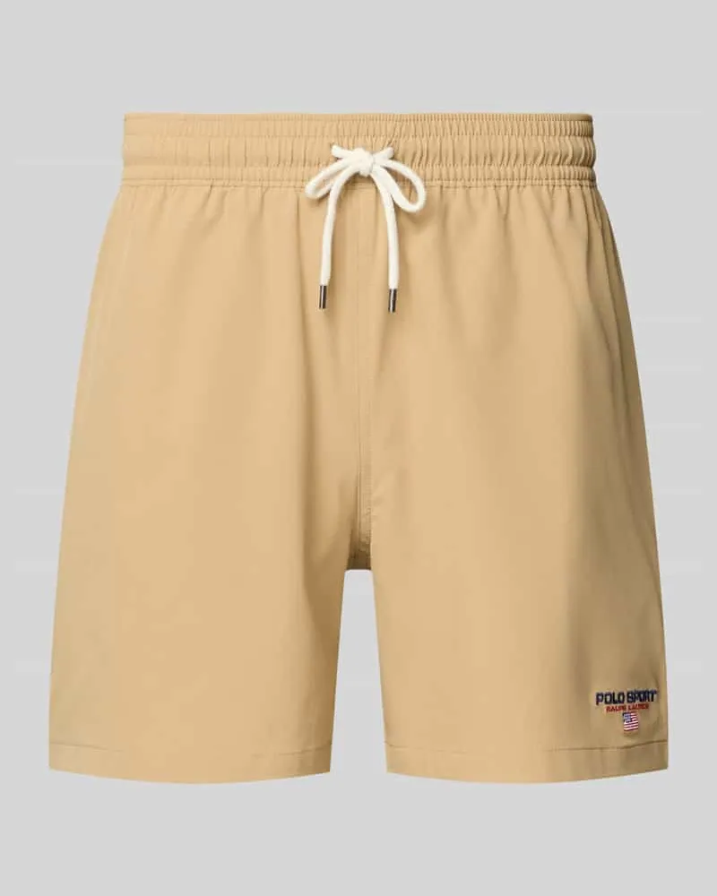 Ralph Lauren Badeshorts mit Label Stitching Khaki