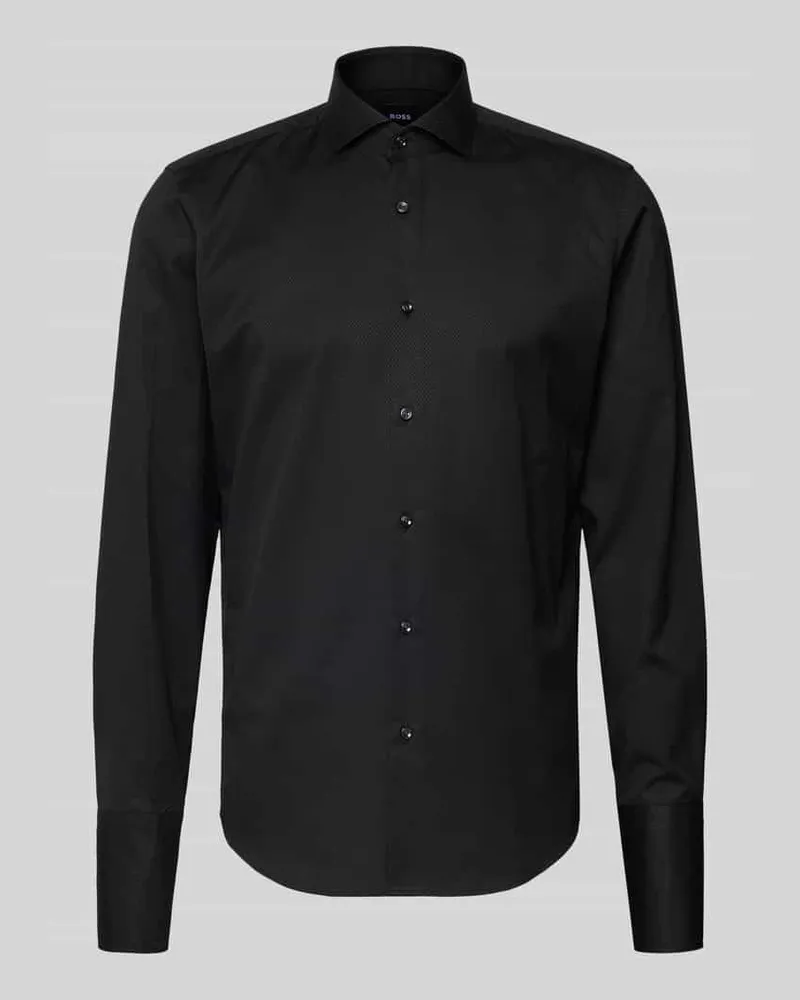 HUGO BOSS Regular Fit Businesshemd aus Baumwolle Black