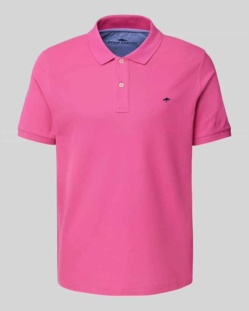 Fynch-Hatton Regular Fit Poloshirt mit Logo-Stitching Pink