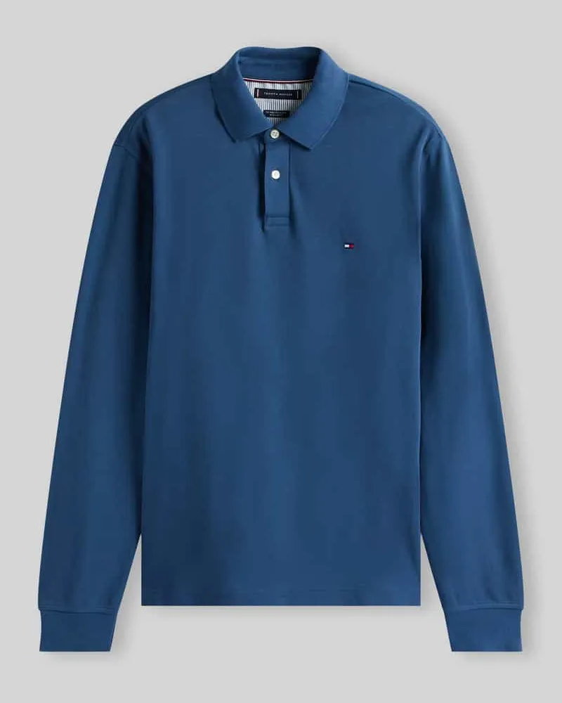 Tommy Hilfiger Regular Fit Poloshirt aus Baumwoll-Mix Jeansblau