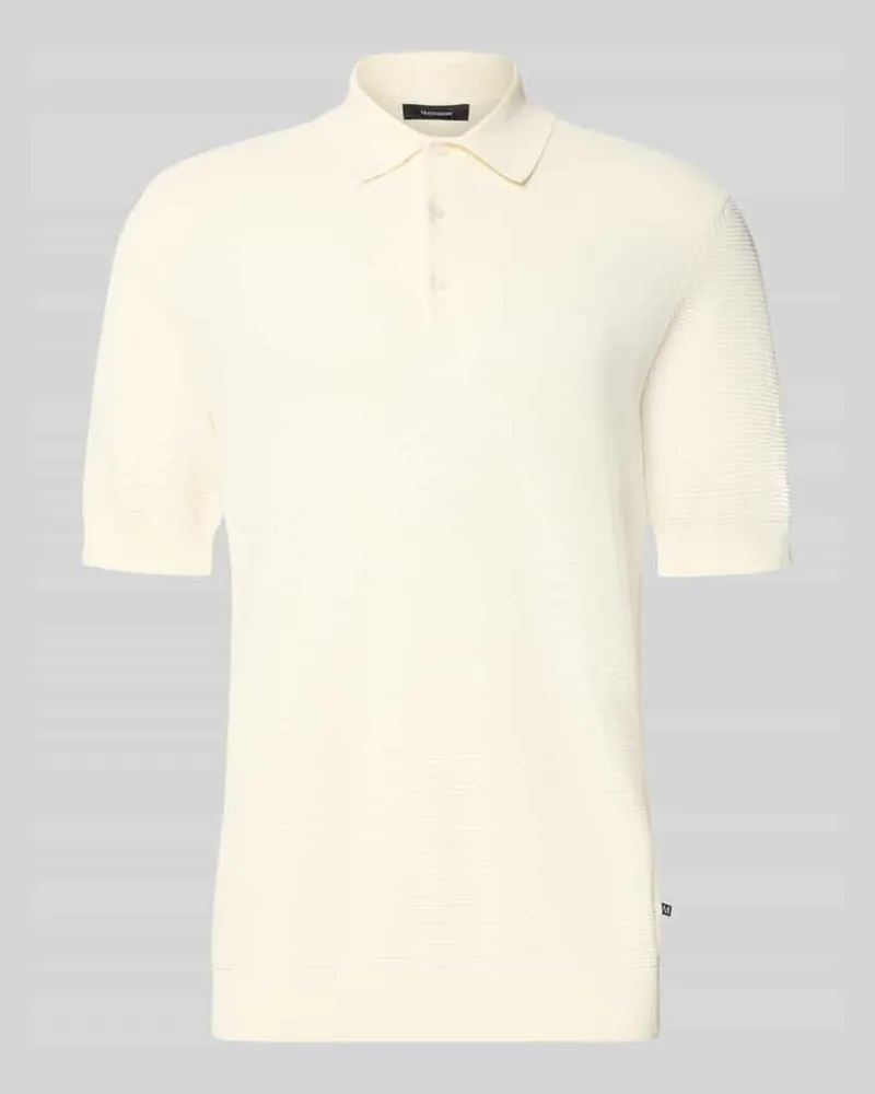 Matinique Slim Fit Poloshirt aus Baumwoll-Mix in Strick-Optik Offwhite