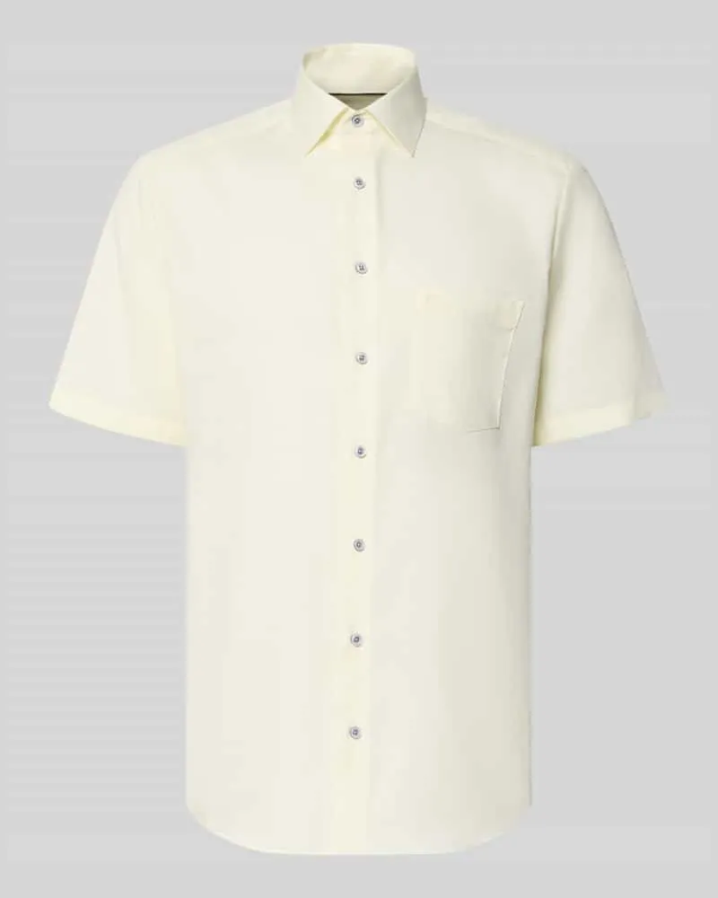 Olymp Modern Fit Business-Hemd mit Kentkragen Hellgelb