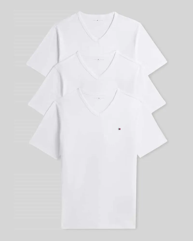 Tommy Hilfiger Regular Fit T-Shirt aus Baumwoll-Mix im 3er-Pack Weiss