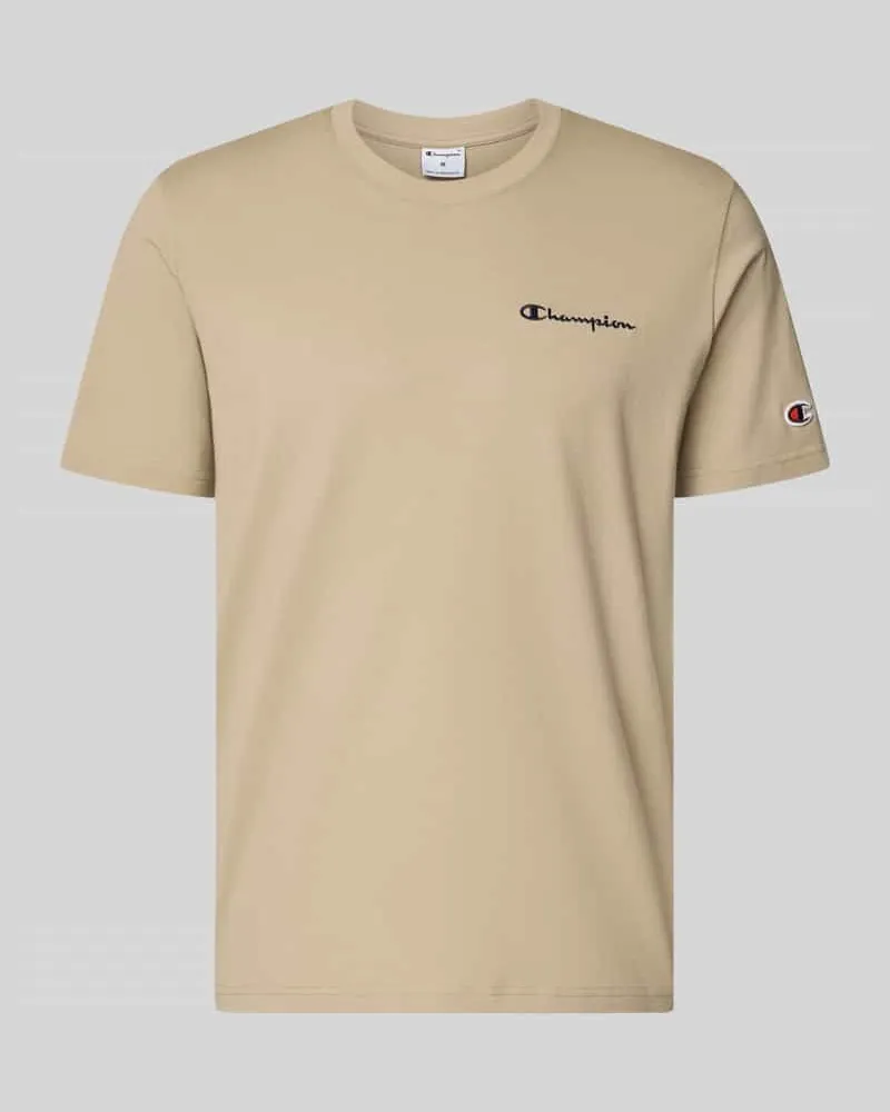 Champion T-Shirt mit Logo-Stitchings Modell 'ICONS CONTRAST Beige
