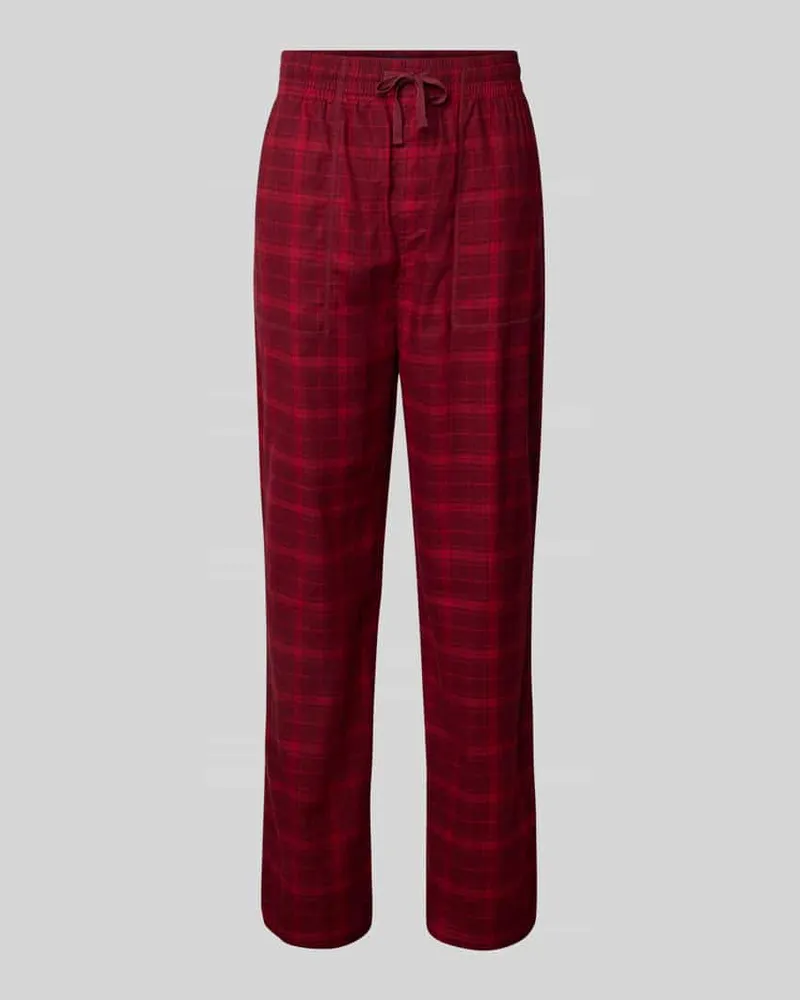 Tommy Hilfiger Loose Fit Pyjama-Hose aus Baumwoll-Mix Bordeaux