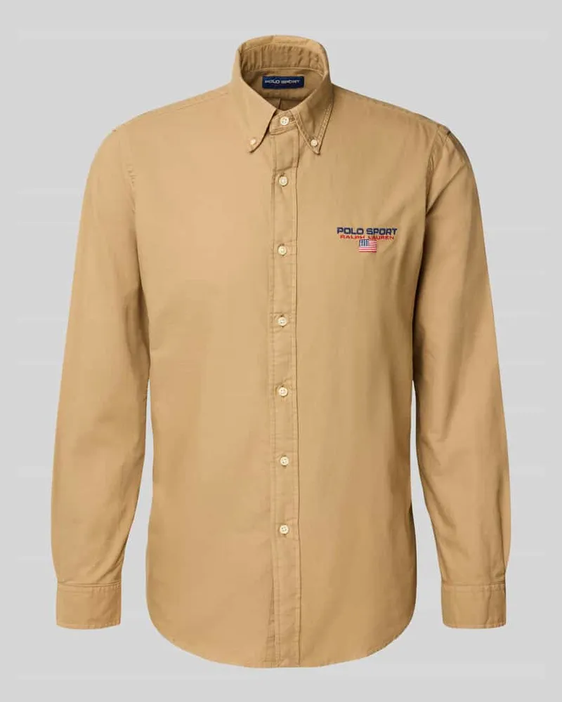Ralph Lauren Slim Fit Freizeithemd mit Button-Down-Kragen Khaki