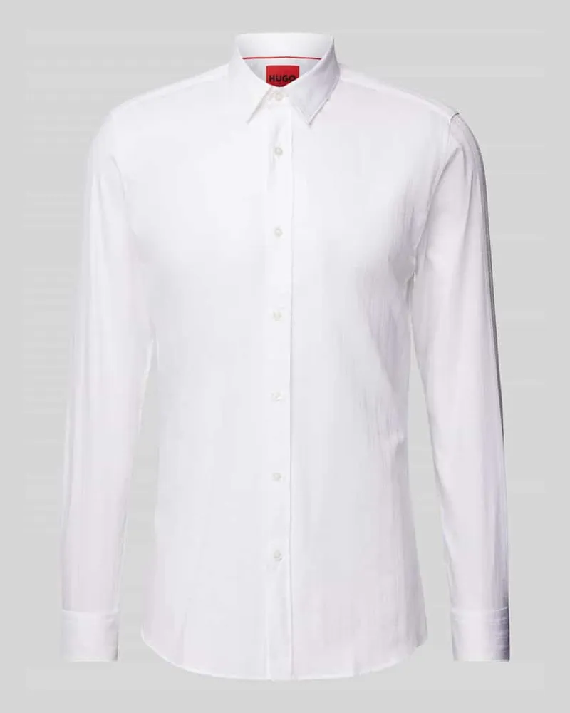 HUGO BOSS Slim Fit Business-Hemd mit Strukturmuster Modell 'Elisha 