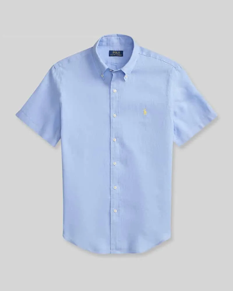 Ralph Lauren Regular Fit Leinenhemd mit Button-Down-Kragen Bleu