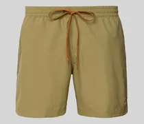 Badehose mit Label-Detail und elastischem Bund