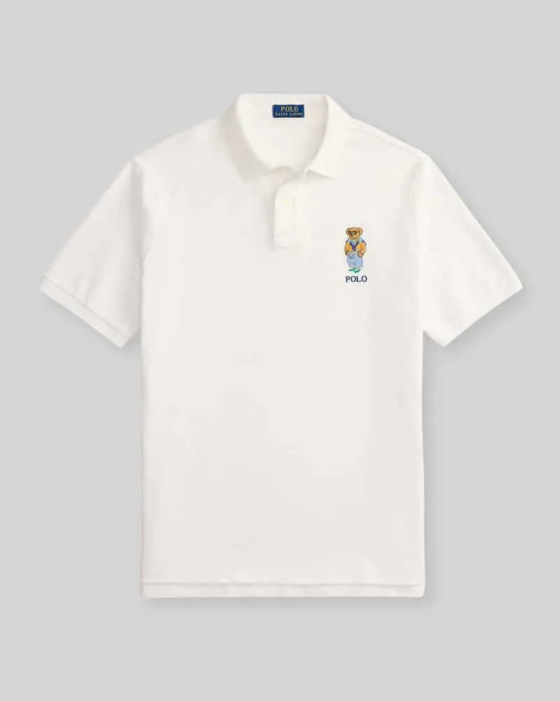 Ralph Lauren Regular Fit Poloshirt aus reiner Baumwolle mit Polo Bear Stitching Weiss