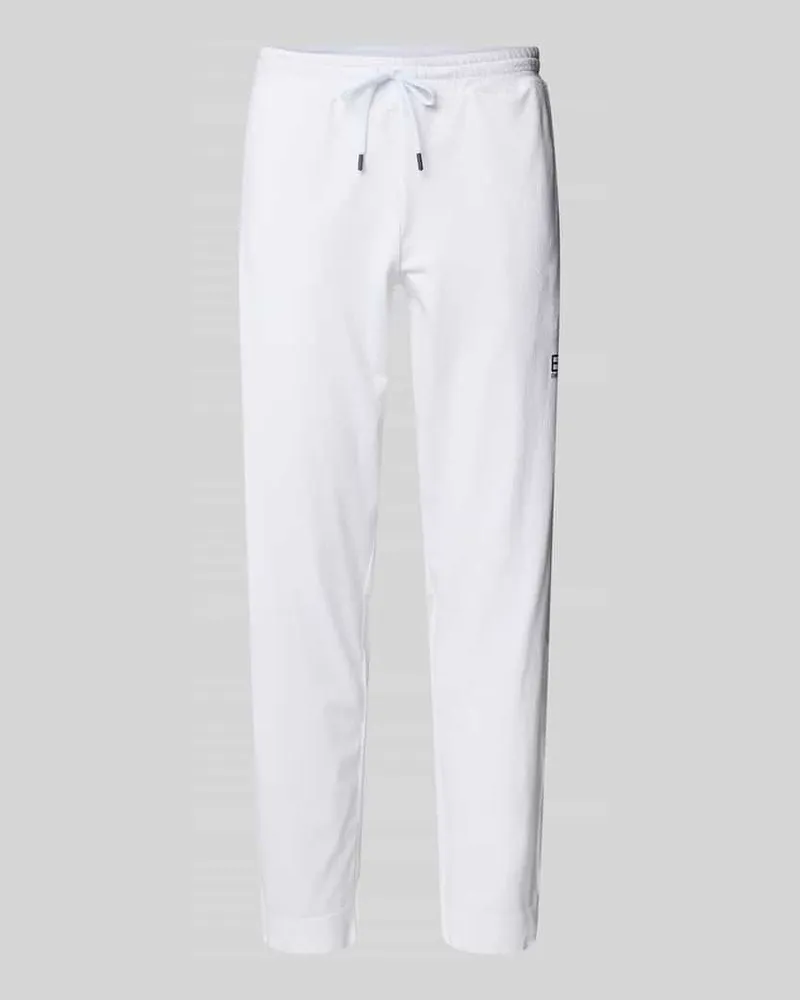 EA7 Relaxed Fit Trainingshose mit Strukturmuster Modell 'TENNIS PRO Weiss