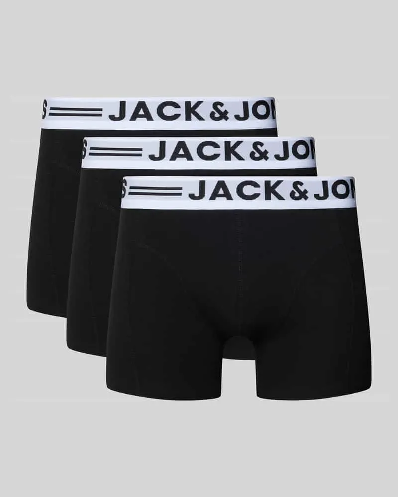 Jack & Jones Trunks mit elastischem Logo-Bund im 3er-Pack Black
