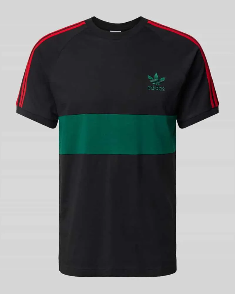 adidas T-Shirt aus Viskose mit Label-Stitching Black