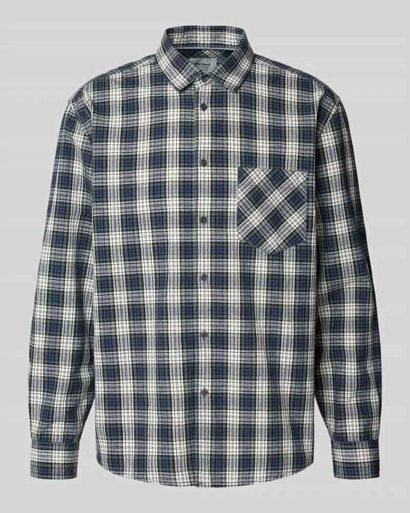 Pepe Jeans Casual Fit Freizeithemd aus reiner Baumwolle Modell 'RENNES Petrol