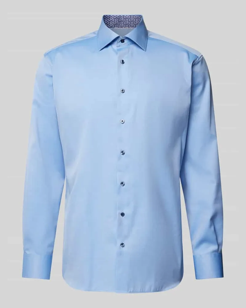 Eterna Modern Fit Business-Hemd mit Kentkragen Bleu