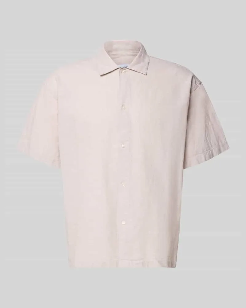 Jack & Jones Regular Fit Freizeithemd aus Baumwoll-Leinen-Mix Sand