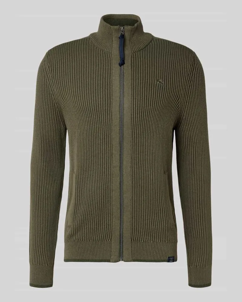 Lerros Strickjacke mit Reißverschluss Oliv