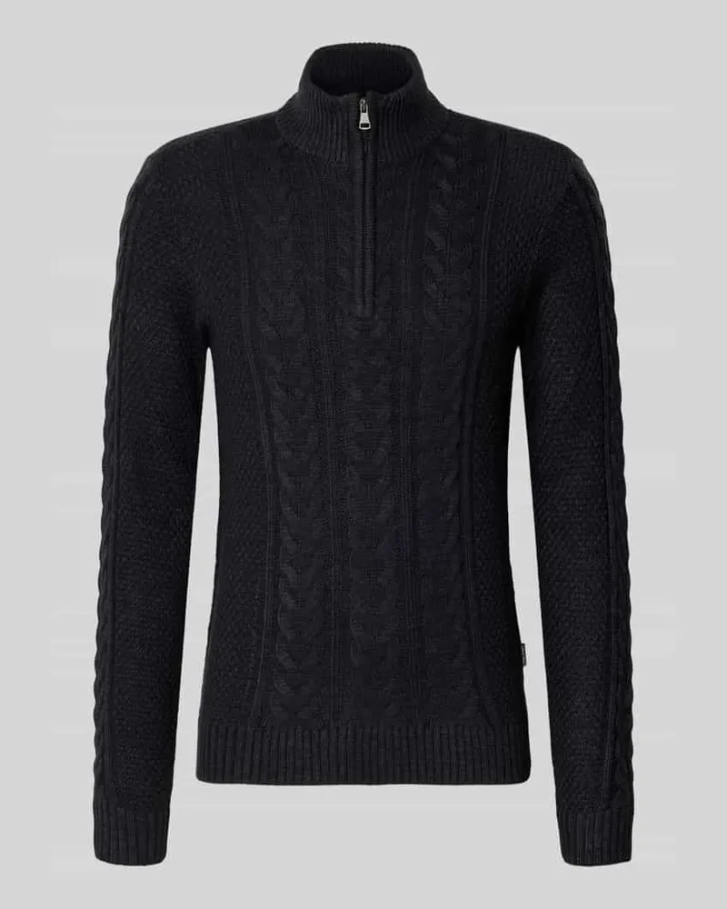 Blend Strickpullover mit Reißverschluss Modell 'BASIM Black