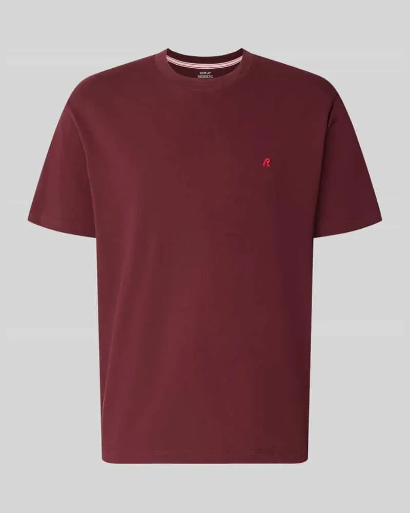 Replay Regular Fit T-Shirt aus reiner Baumwolle Bordeaux
