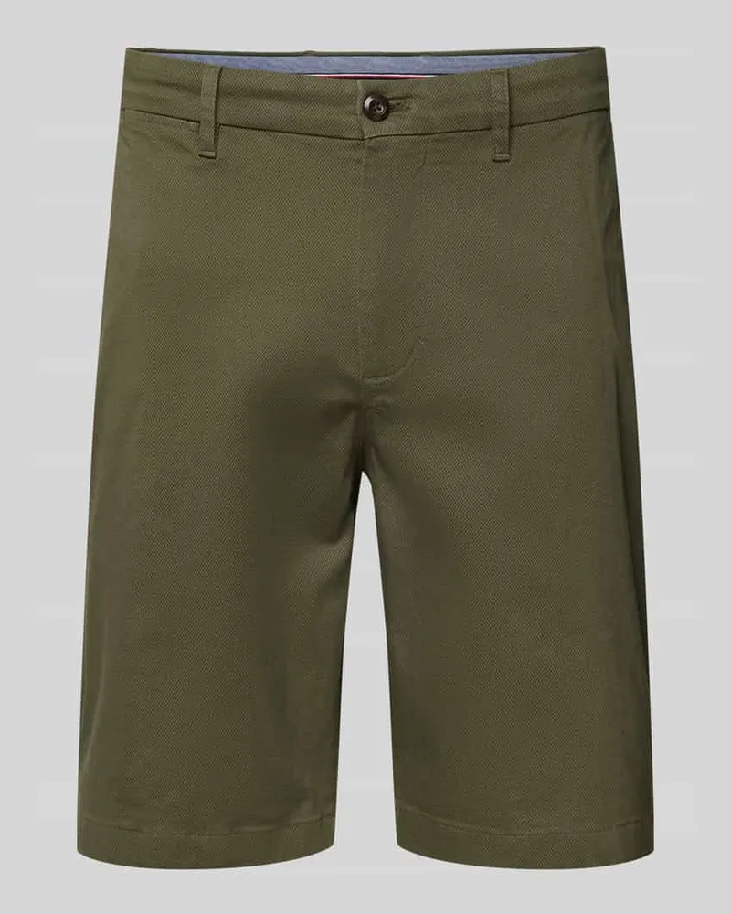 Tommy Hilfiger Regular Fit Shorts mit Strukturmuster Modell 'HARLEM Khaki