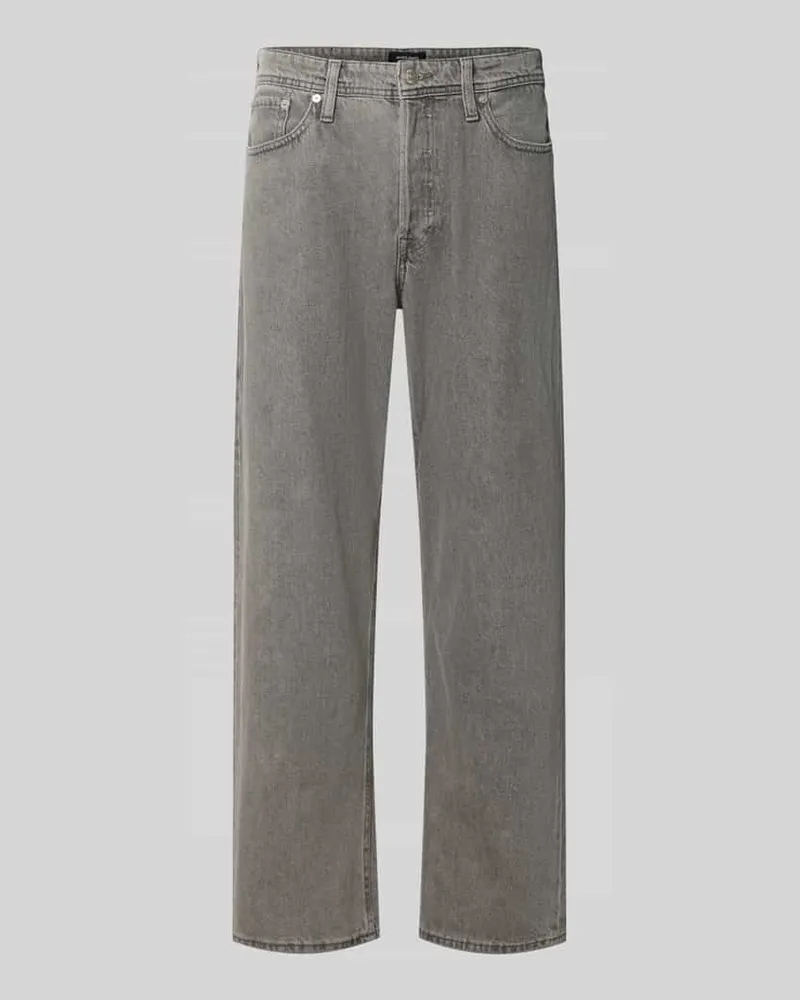 Jack & Jones Straight Fit Jeans aus reiner Baumwolle Modell 'Eddie Mittelgrau