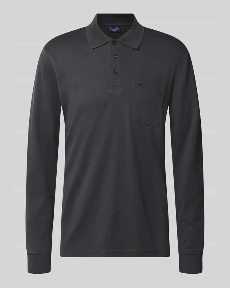 Christian Berg Regular Fit Poloshirt mit Baumwoll-Anteil Anthrazit