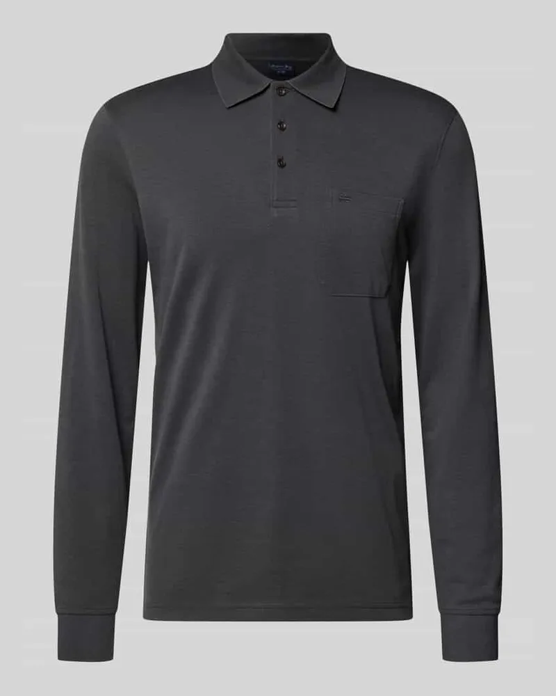 Christian Berg Regular Fit Poloshirt mit Baumwoll-Anteil Anthrazit