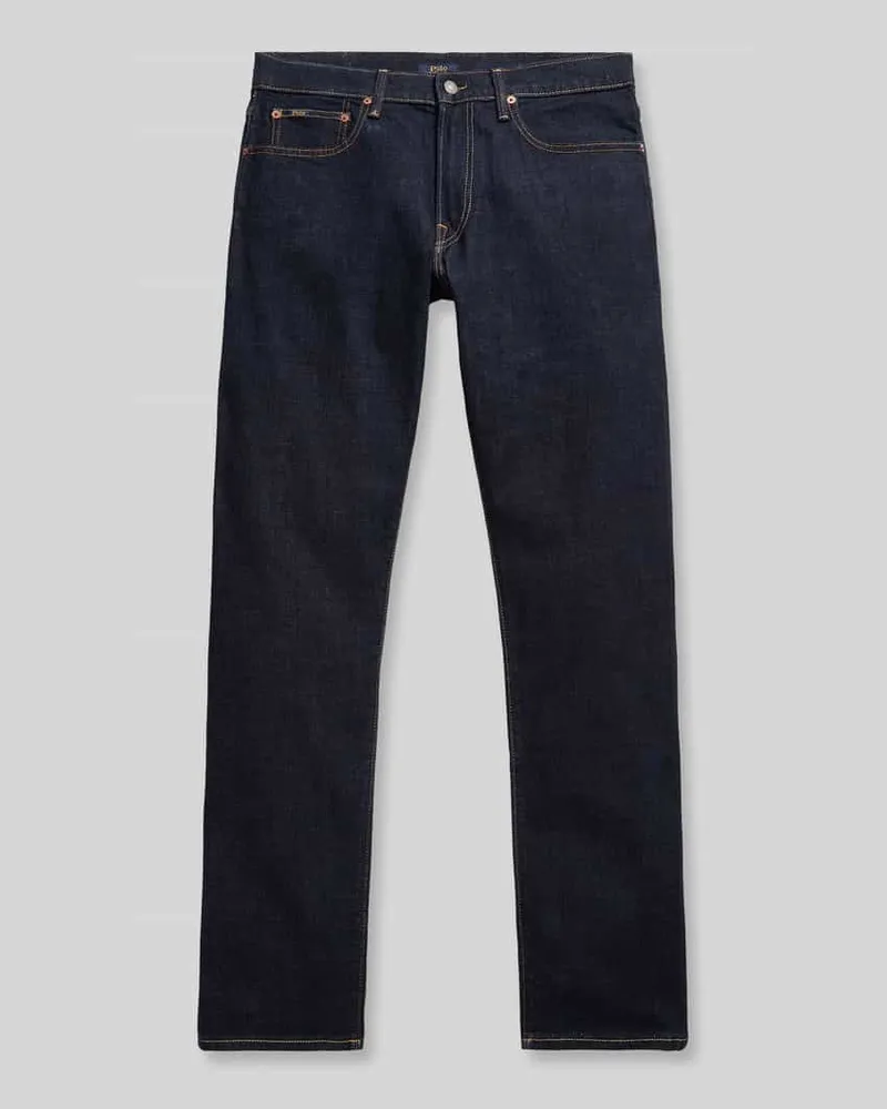 Ralph Lauren Relaxed Fit Jeans aus Baumwoll-Mix Modell 'HAMPTON Dunkelblau