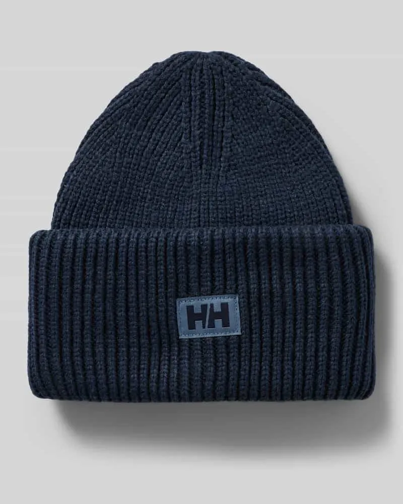 Helly Hansen Beanie in Strick-Optik mit Logo-Patch Marine