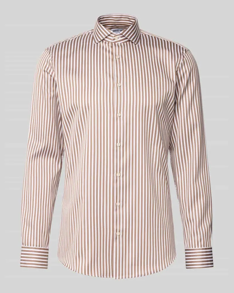 JAKE*S Slim Fit Business-Hemd mit Haifischkragen 