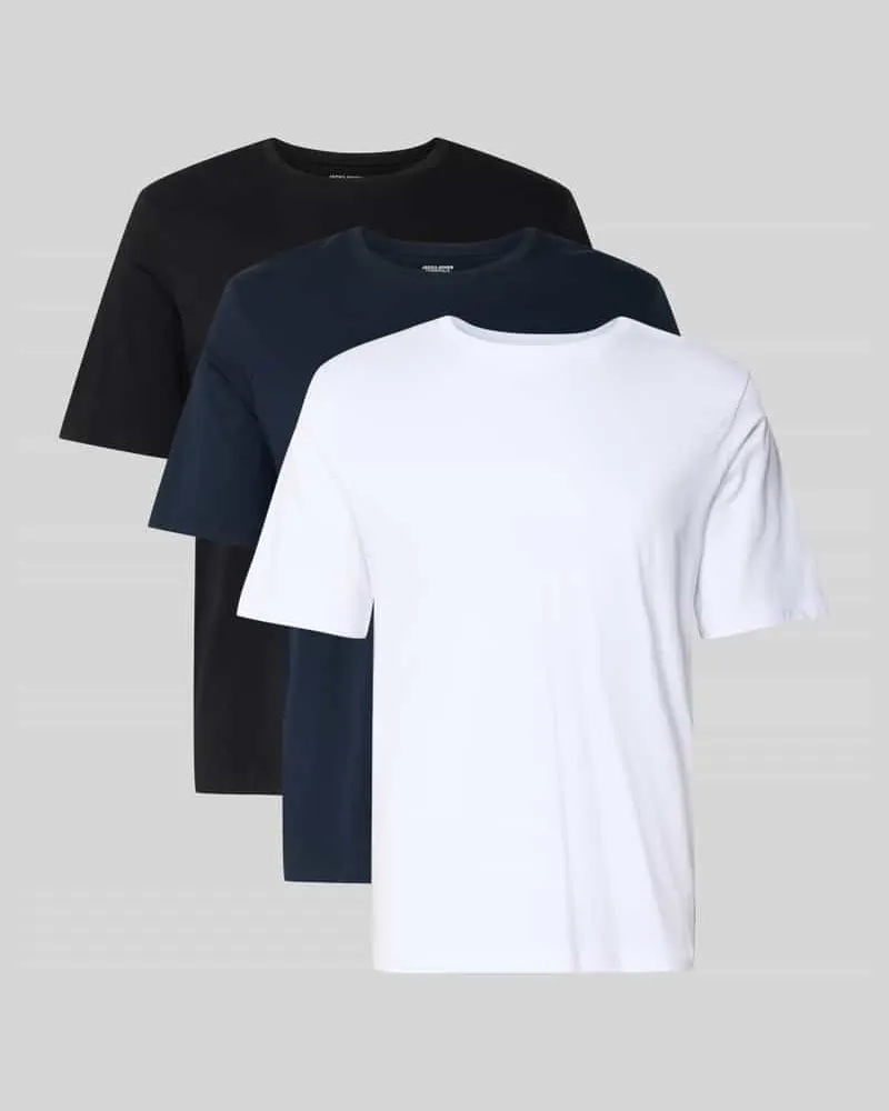 Jack & Jones T-Shirt mit Rundhalsausschnitt im 3er-Pack Black