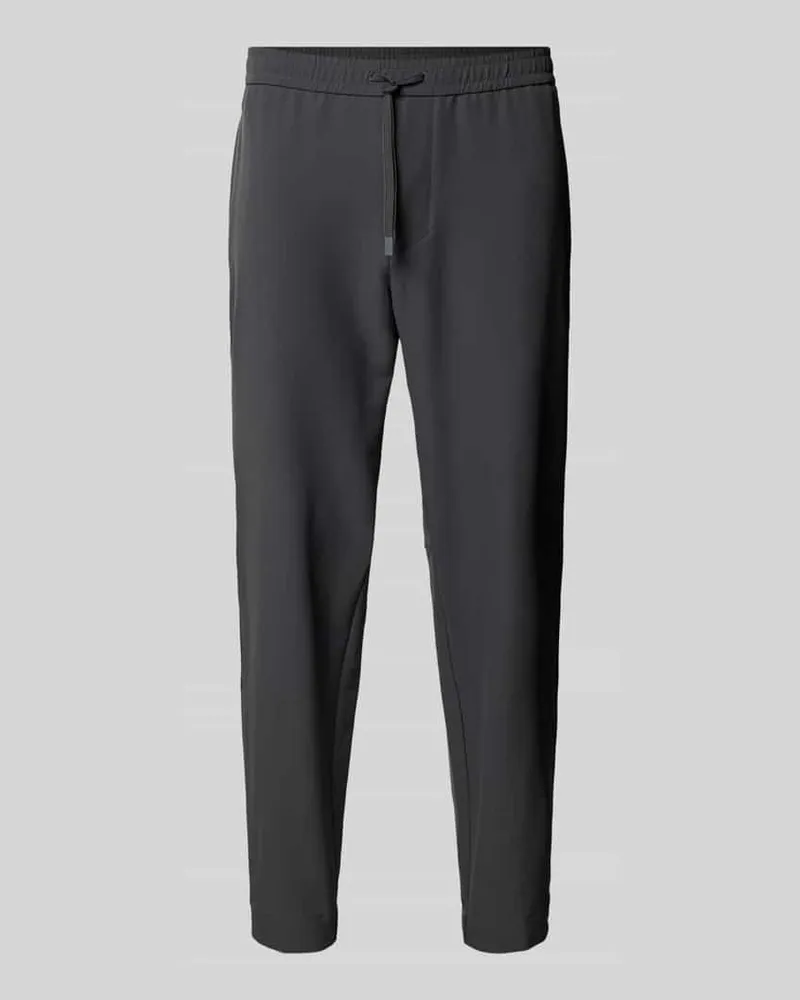 HUGO BOSS Relaxed Fit Stoffhose mit elastischem Bund Modell 'T_Flex Dunkelgrau