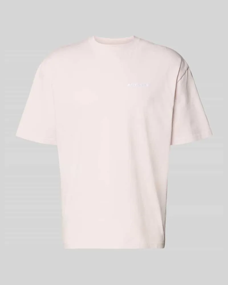 PEGADOR Oversized T-Shirt mit Label-Stitching Flieder