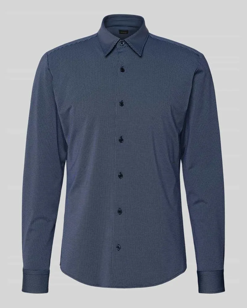 HUGO BOSS Slim Fit Freizeithemd aus Baumwoll-Mix Modell 'P-ROAN-K-F-261 Blau