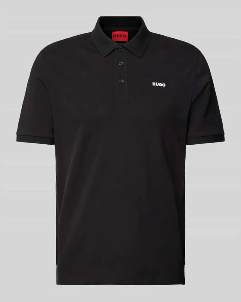 HUGO BOSS Poloshirt mit Label-Print Modell 'Donos Black