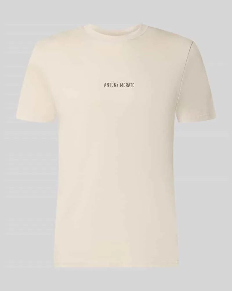Antony Morato Regular Fit T-Shirt mit Label-Print Offwhite