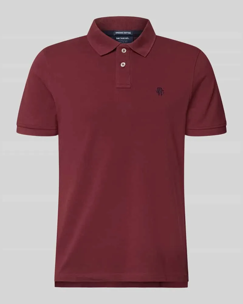 McNeal Regular Fit Poloshirt mit Label-Stitching Dunkelrot
